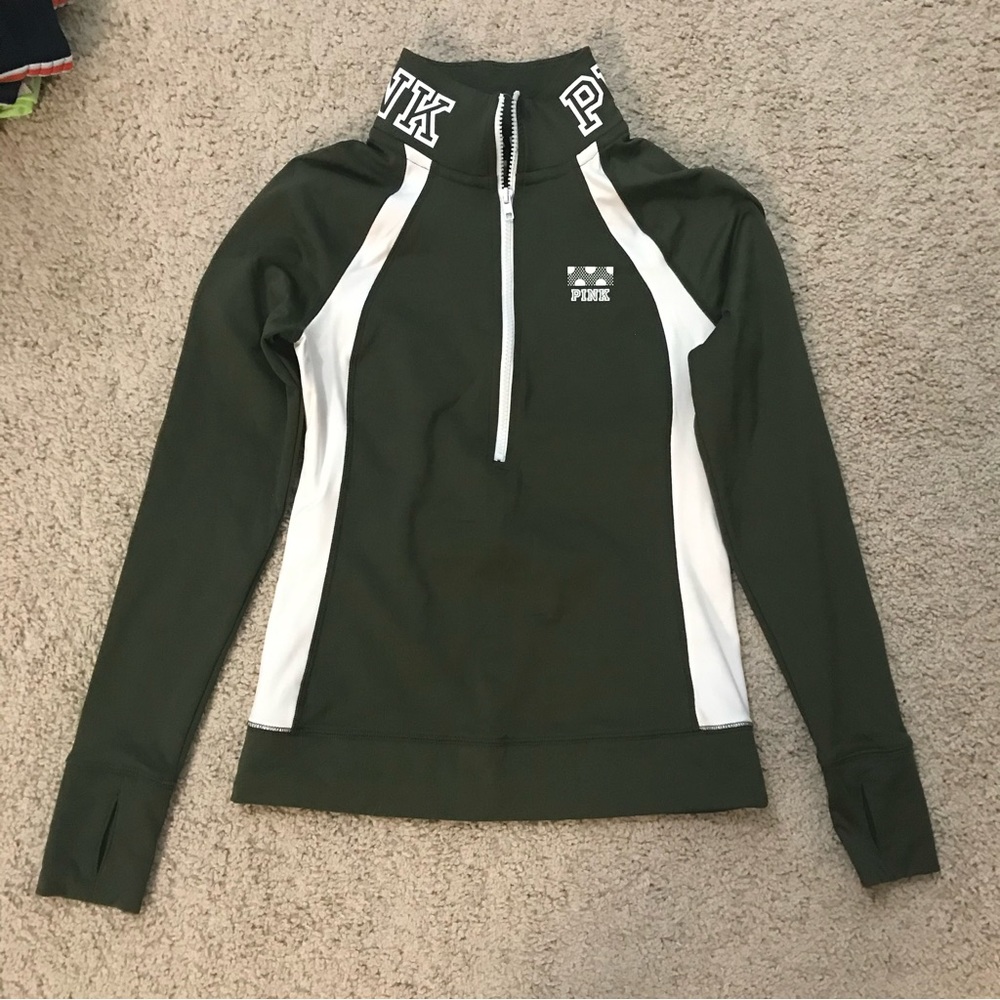 PINK green quarter zip